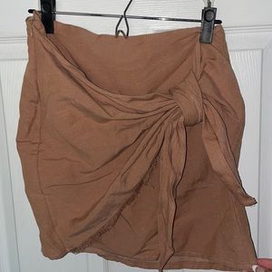 Tan Linen Honey Belle Mini Skirt